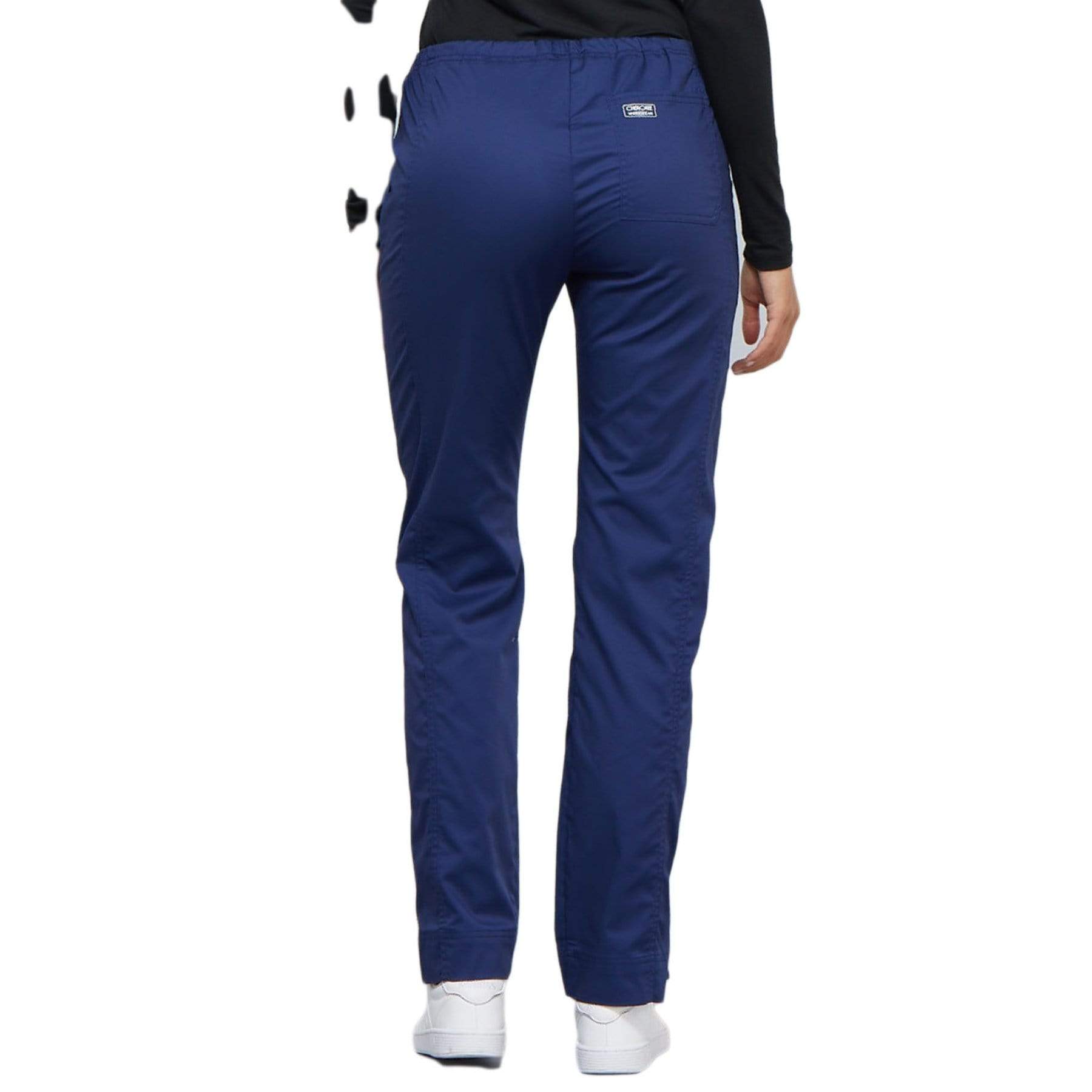 Cherokee Scrubs Pants Cherokee Workwear Core Stretch 4203 Scrubs Pants Womens Mid Rise Straight Leg Drawstring Navy