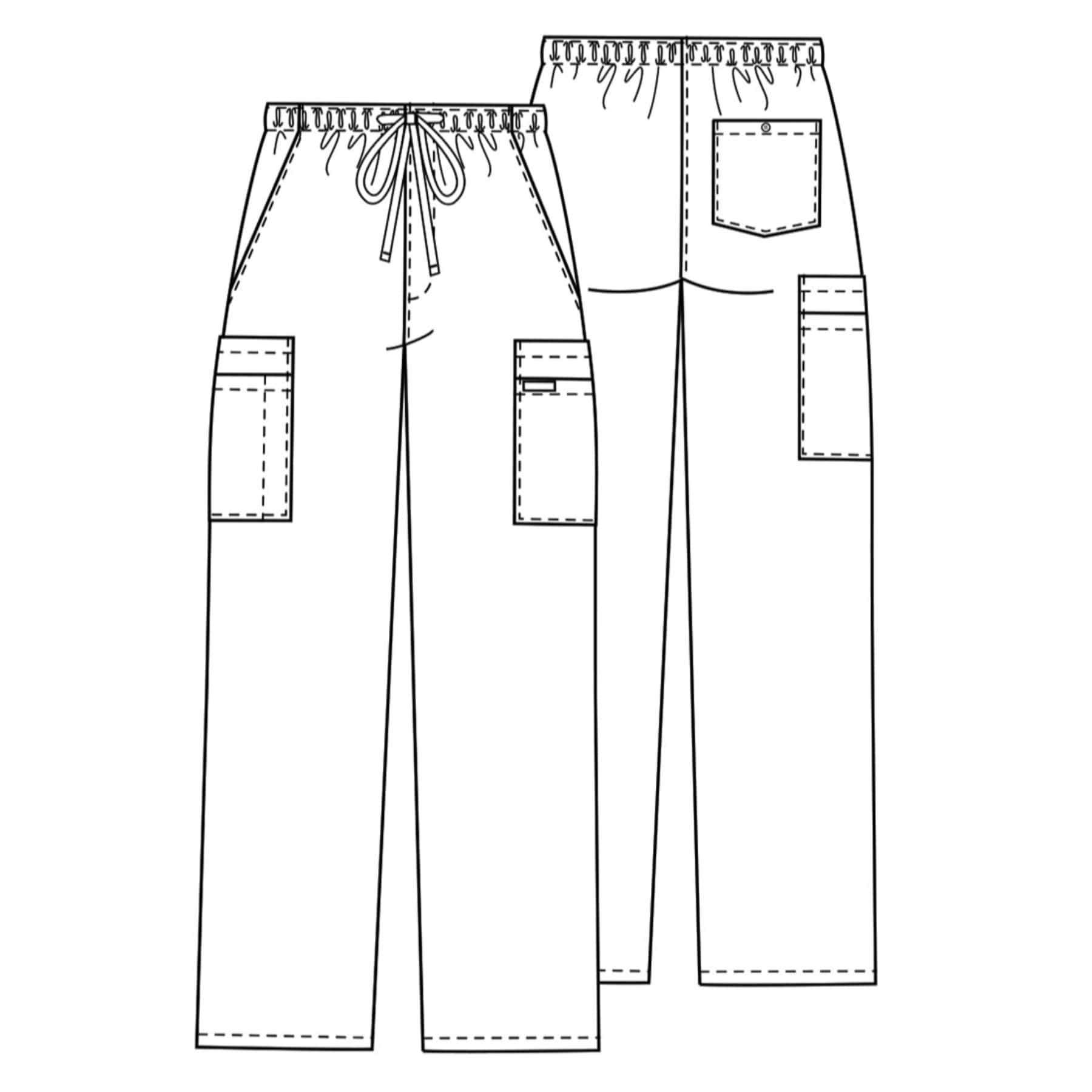 Cherokee Scrubs Pants Cherokee Workwear Core Stretch 4243 Scrubs Pants Mens Drawstring Cargo Hunter Green