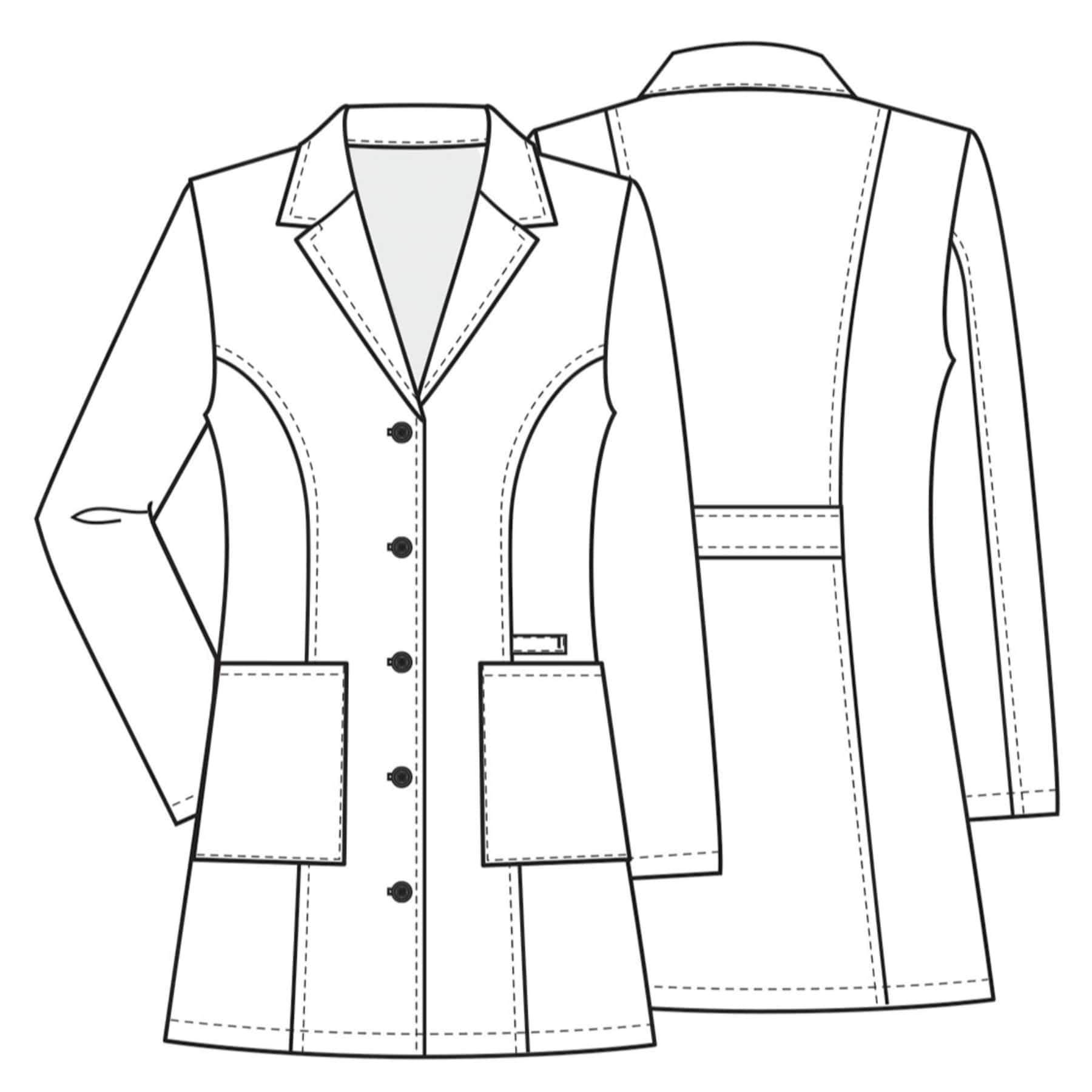 Cherokee Lab Coats Cherokee Workwear Premium 4439 Lab Coat Womens 33" White