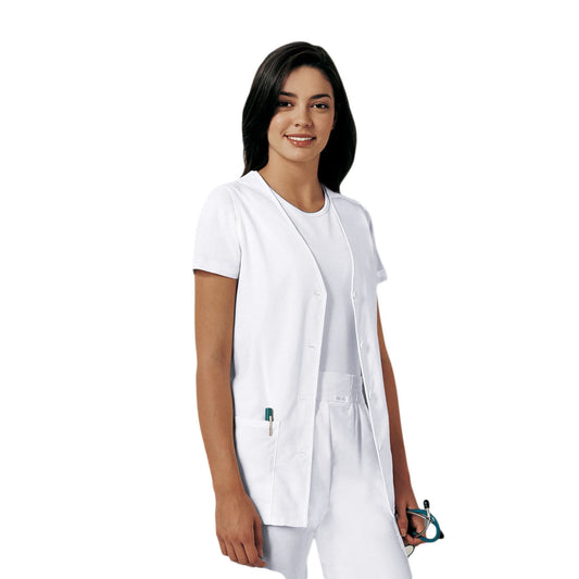 Cherokee Vests Cherokee Workwear Professionals 1602 Vests Womens Button Front White