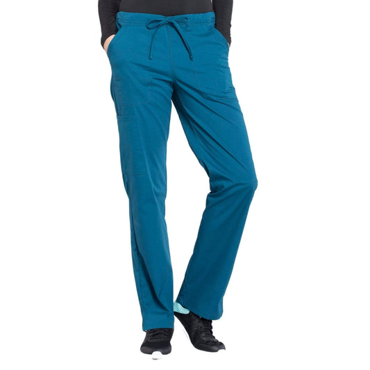 Cherokee Scrubs Pants 2XL / Regular Length Cherokee Workwear Professionals WW160 Scrubs Pants Womens Mid Rise Straight Leg Drawstring Caribbean Blue