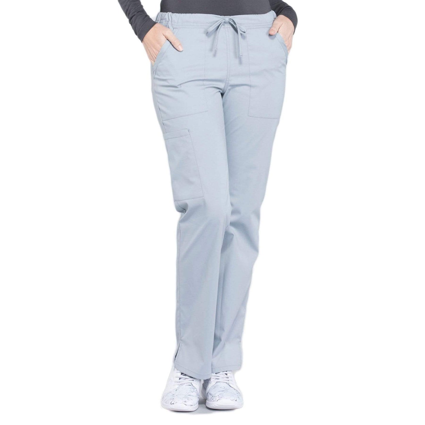 Cherokee Scrubs Pants 2XL / Regular Length Cherokee Workwear Professionals WW160 Scrubs Pants Womens Mid Rise Straight Leg Drawstring Grey
