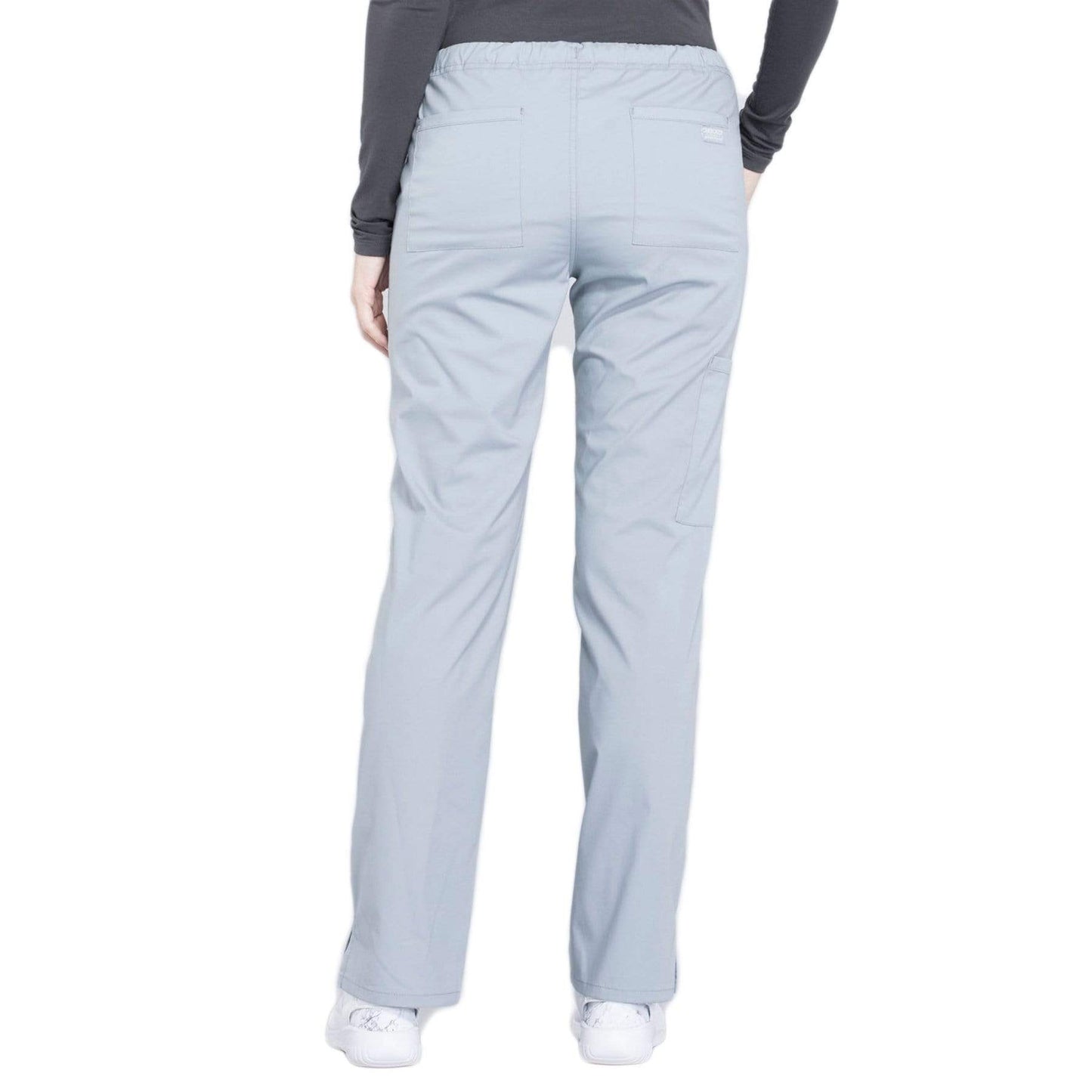 Cherokee Scrubs Pants Cherokee Workwear Professionals WW160 Scrubs Pants Womens Mid Rise Straight Leg Drawstring Grey
