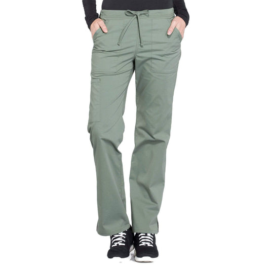 Cherokee Scrubs Pants 2XL / Regular Length Cherokee Workwear Professionals WW160 Scrubs Pants Womens Mid Rise Straight Leg Drawstring Olive