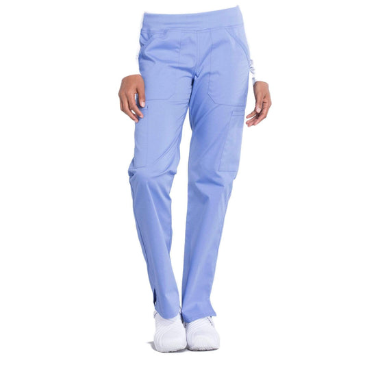 Cherokee Scrubs Pants 2XL / Regular Length Cherokee Workwear Professionals WW170 Scrubs Pants Womens Mid Rise Straight Leg Pull-on Cargo Ceil Blue