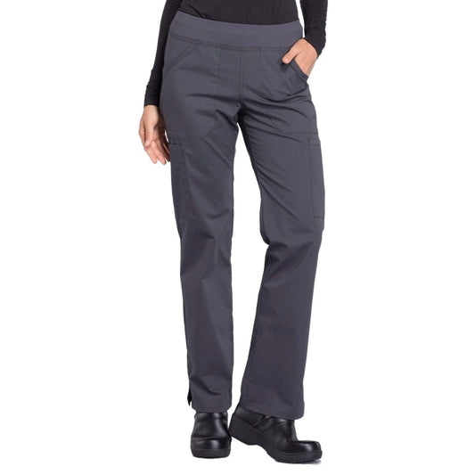 Cherokee Scrubs Pants 2XL / Regular Length Cherokee Workwear Professionals WW170 Scrubs Pants Womens Mid Rise Straight Leg Pull-on Cargo Pewter