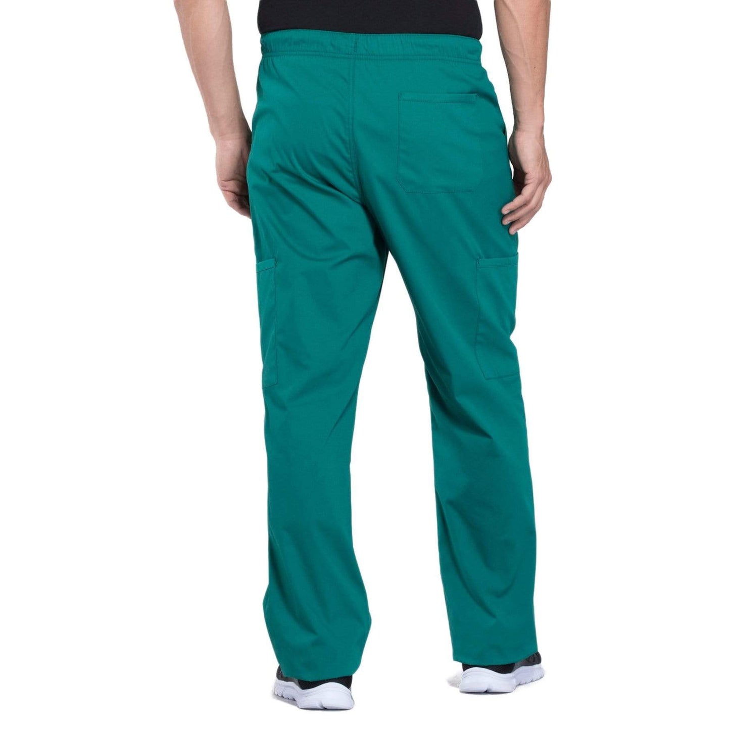 Cherokee Scrubs Pants Cherokee Workwear Professionals WW190 Scrubs Pants Mens Tapered Leg Drawstring Cargo Hunter Green