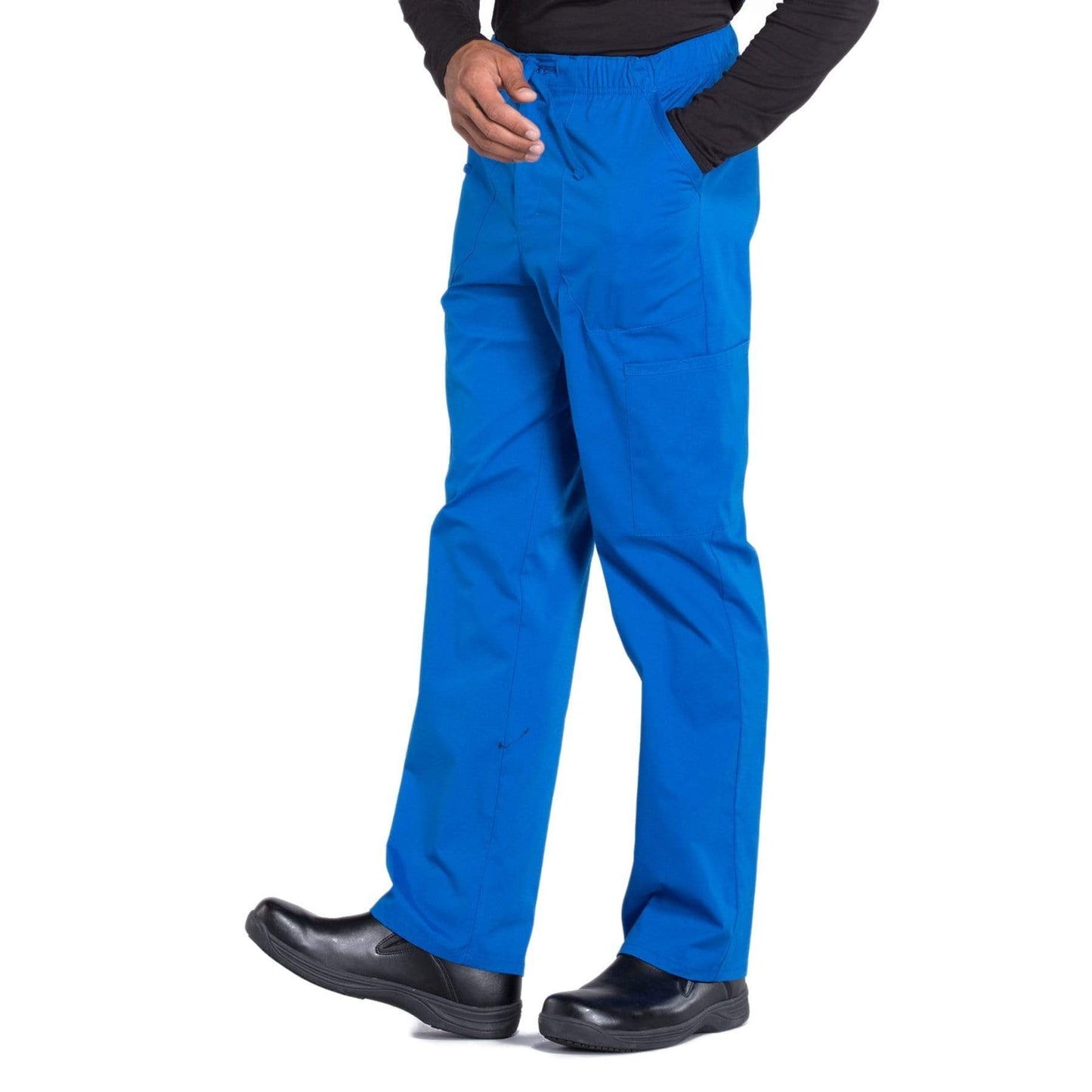 Cherokee Scrubs Pants Cherokee Workwear Professionals WW190 Scrubs Pants Mens Tapered Leg Drawstring Cargo Royal