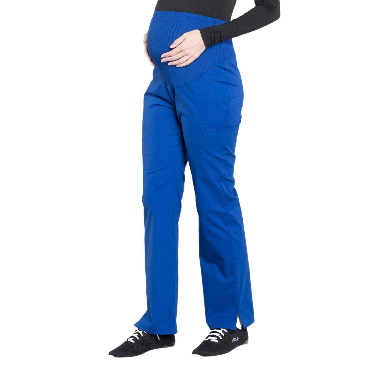 Cherokee Workwear Professionals WW220 Scrubs Pants Maternity Straight Leg Galaxy Blue