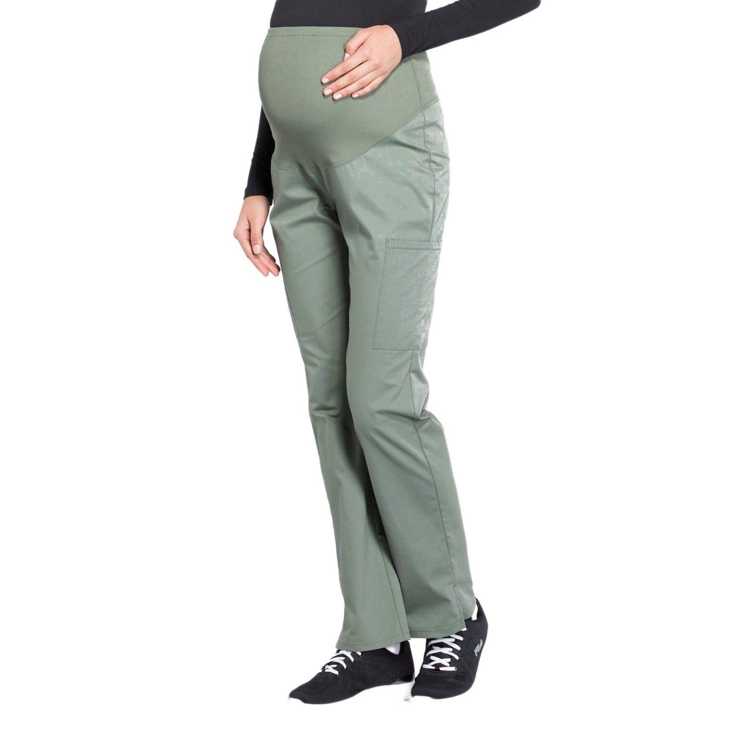 Cherokee Scrubs Pants Cherokee Workwear Professionals WW220 Scrubs Pants Maternity Straight Leg Olive