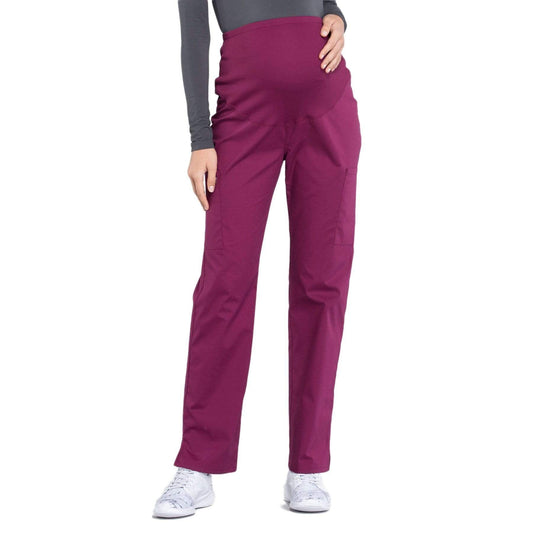 Cherokee Scrubs Pants 2XL / Regular Length Cherokee Workwear Professionals WW220 Scrubs Pants Maternity Straight Leg Wine