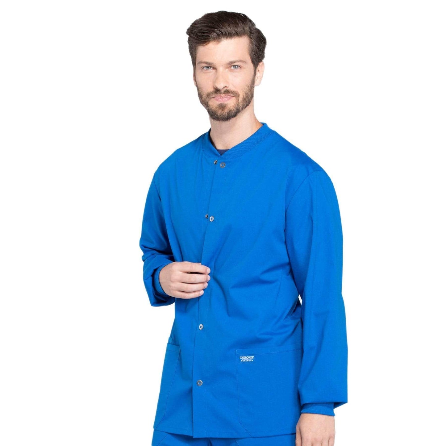 Cherokee Scrubs Jacket Cherokee Workwear Professionals WW360 Scrubs Jacket Mens Warm-up Royal