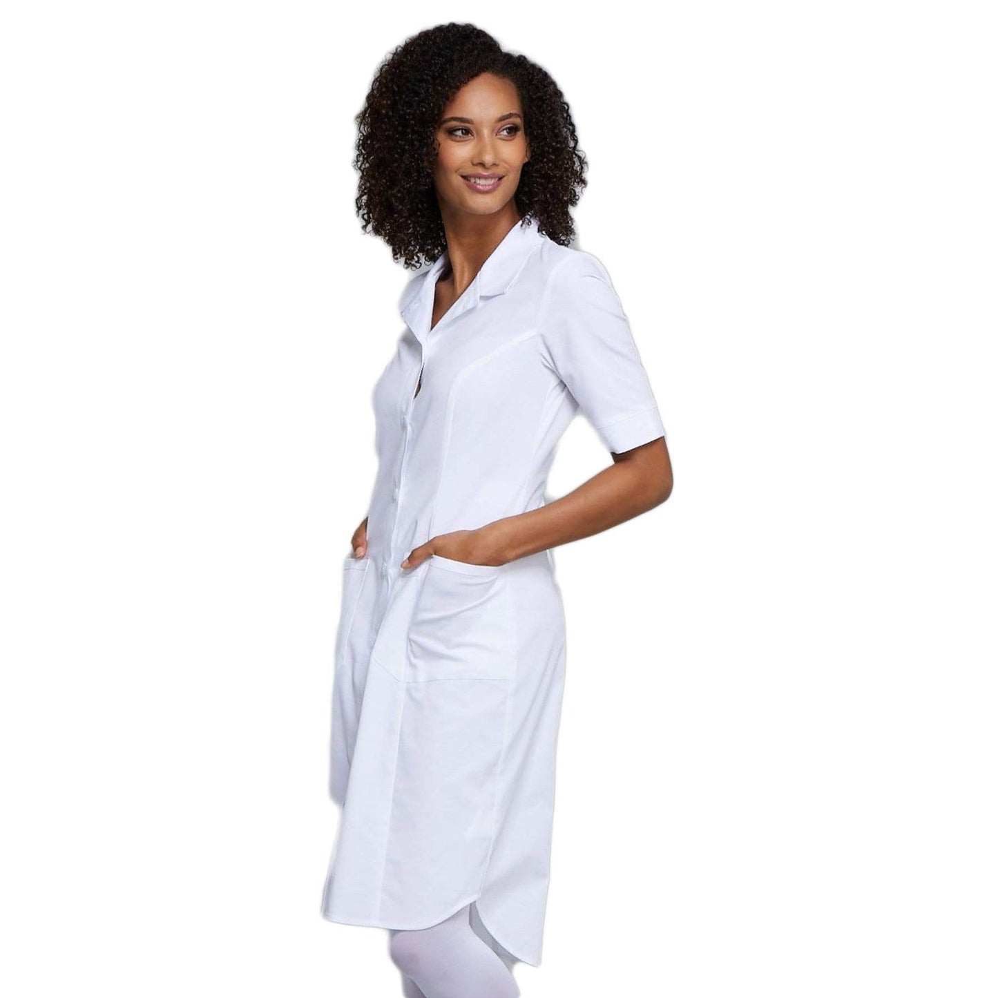 Cherokee Dress Cherokee Workwear Professionals WW500 Dress Womens Button Front White