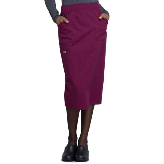 Cherokee Skirt 2XL Cherokee Workwear Professionals WW510 Skirt Womens 30" Knit Waistband Skirt Wine