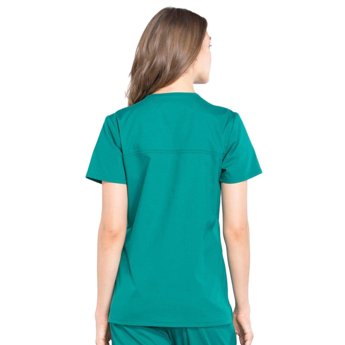 Cherokee Scrubs Top Cherokee Workwear Professionals WW655 Scrubs Top Womens Mock Wrap Hunter Green