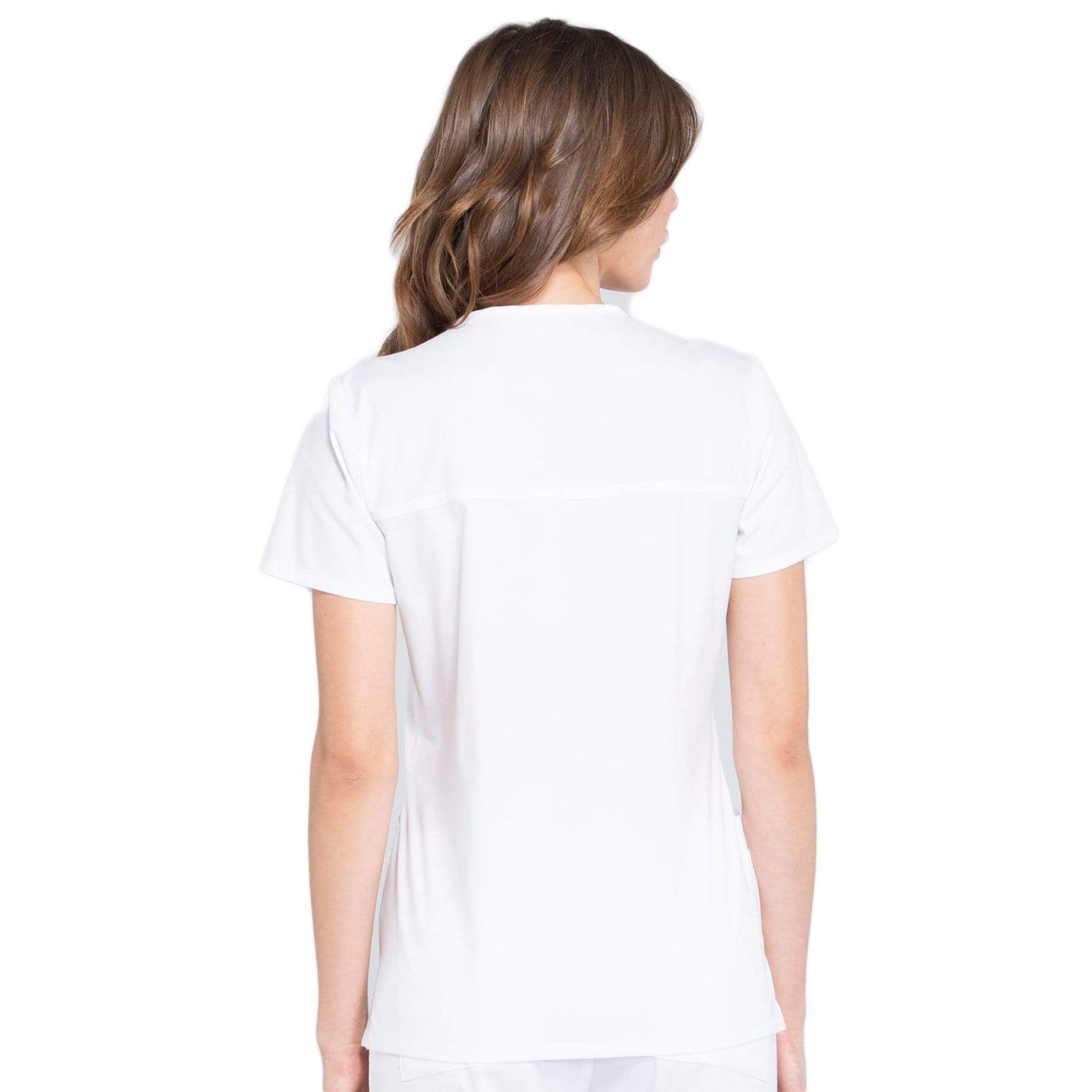 Cherokee Scrubs Top Cherokee Workwear Professionals WW655 Scrubs Top Womens Mock Wrap White