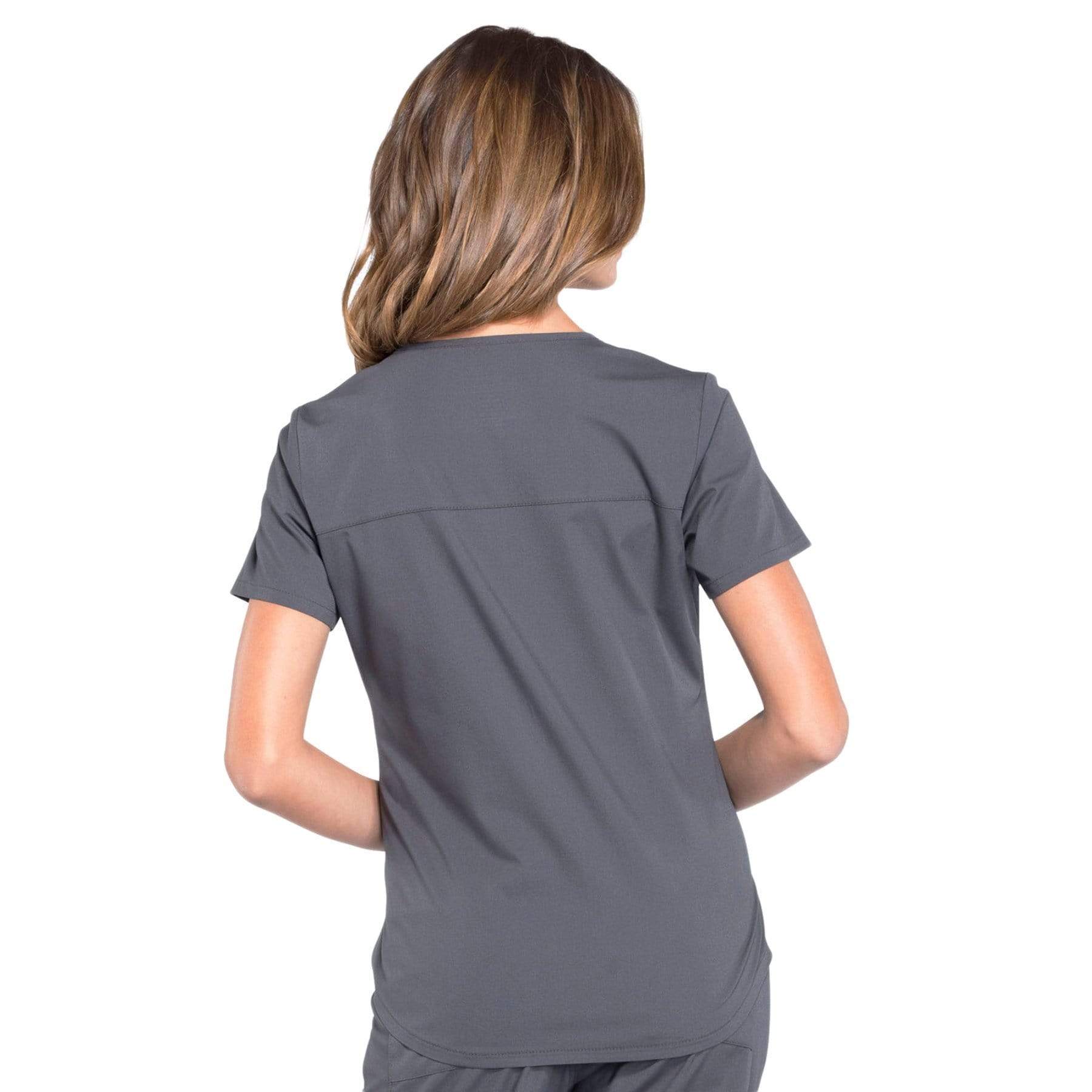 Cherokee Scrubs Top Cherokee Workwear Professionals WW665 Scrubs Top Womens V-Neck Pewter