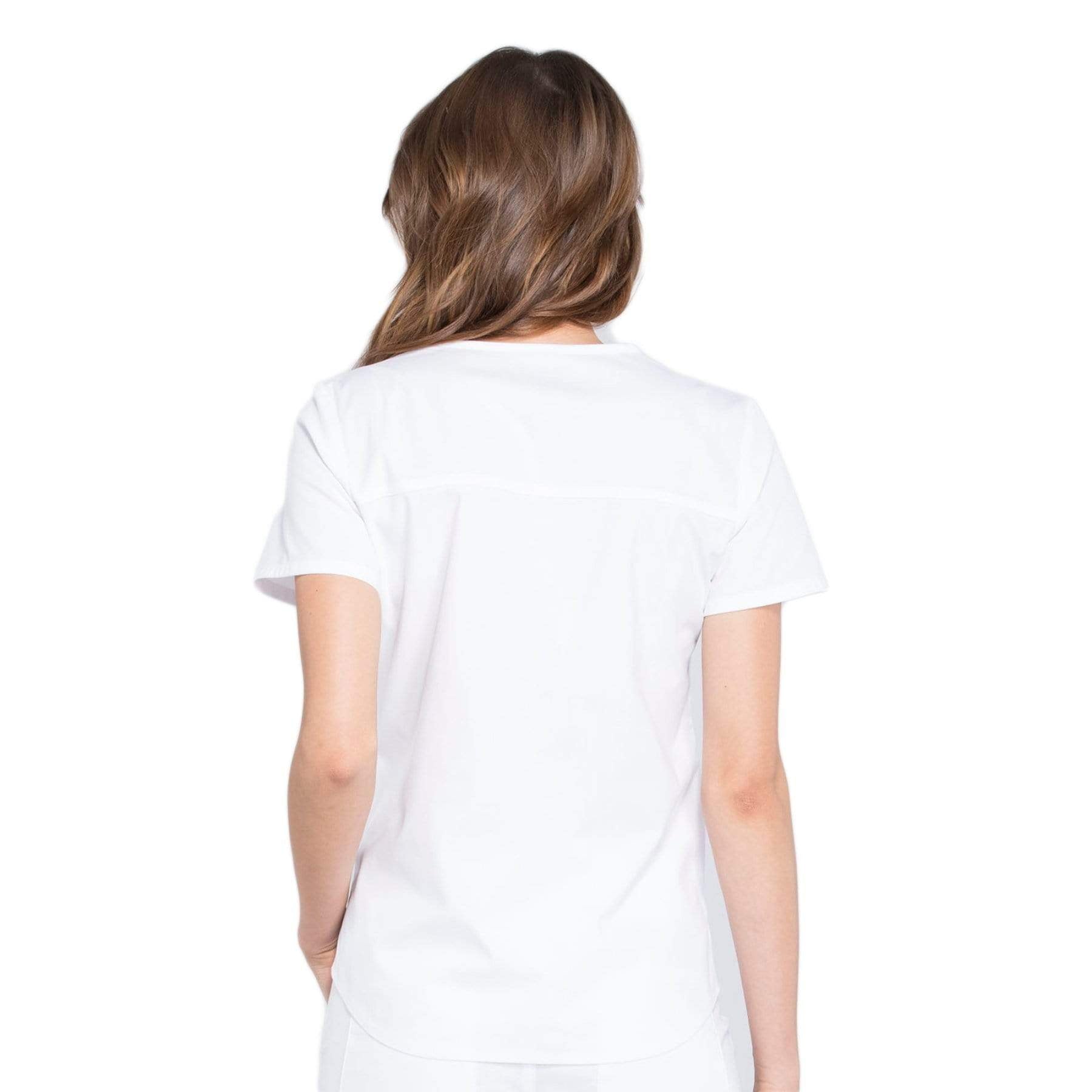 Cherokee Scrubs Top Cherokee Workwear Professionals WW665 Scrubs Top Womens V-Neck White