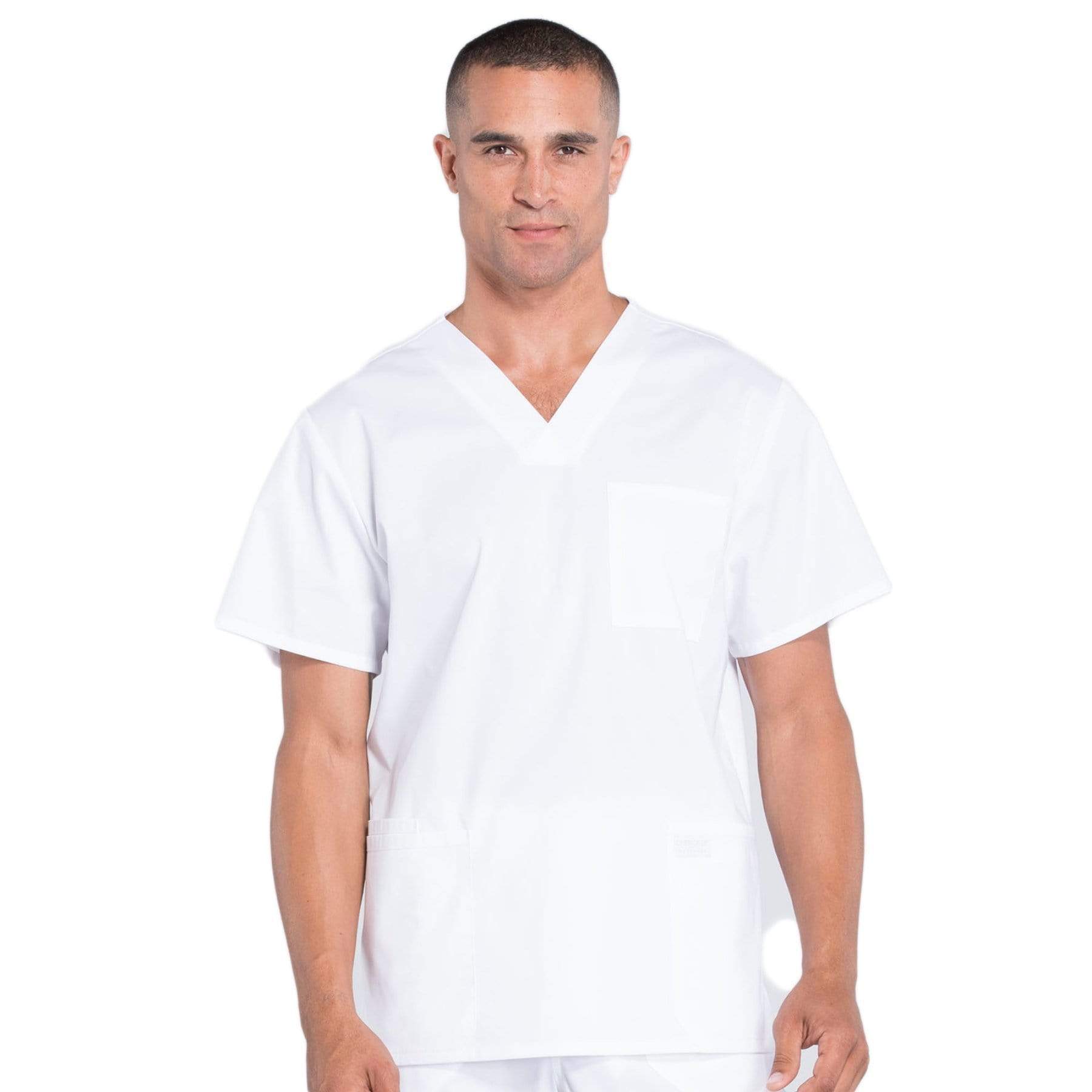 Cherokee Scrubs Top 2XL / Regular Cherokee Workwear Professionals WW695 Scrubs Top Mens V-Neck White