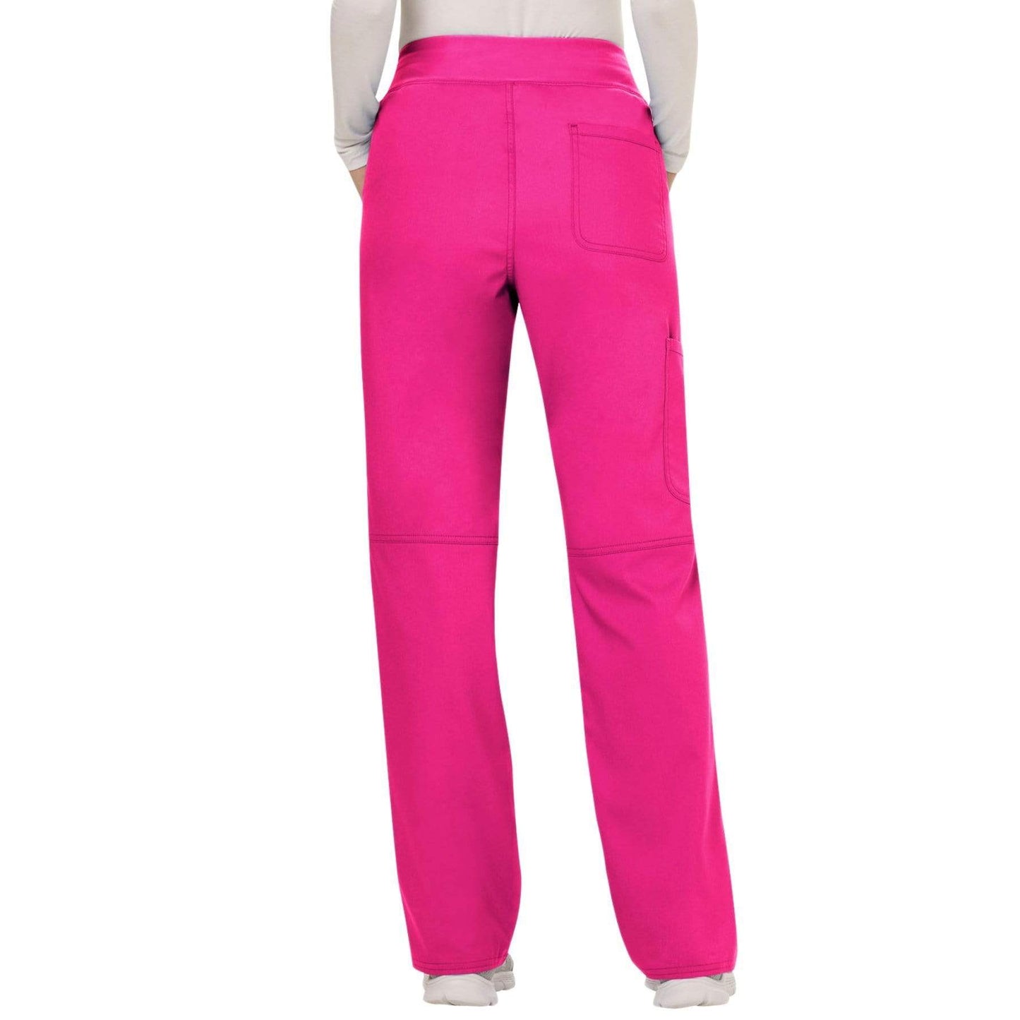Cherokee Scrubs Pants Cherokee Workwear Revolution WW110 Scrubs Pants Womens Mid Rise Straight Leg Pull-on Electric Pink
