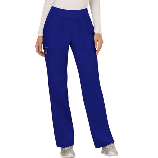 Cherokee Scrubs Pants 2XL / Regular Length Cherokee Workwear Revolution WW110 Scrubs Pants Womens Mid Rise Straight Leg Pull-on Galaxy Blue