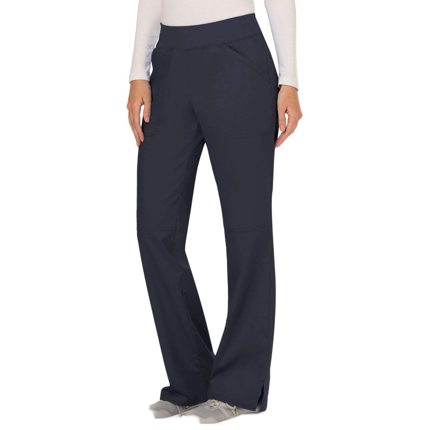 Cherokee Scrubs Pants Cherokee Workwear Revolution WW110 Scrubs Pants Womens Mid Rise Straight Leg Pull-on Pewter