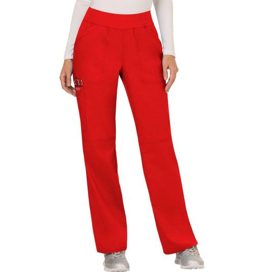 Cherokee Scrubs Pants 2XL / Regular Length Cherokee Workwear Revolution WW110 Scrubs Pants Womens Mid Rise Straight Leg Pull-on Red