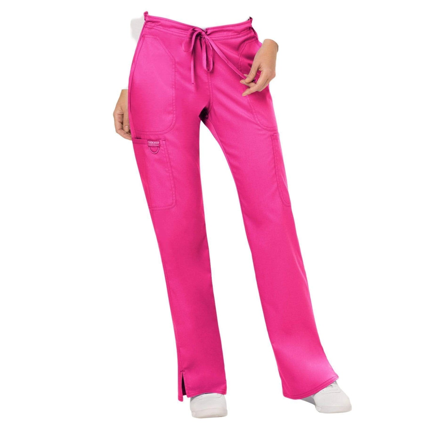 Cherokee Scrubs Pants 2XL / Regular Length Cherokee Workwear Revolution WW120 Scrubs Pants Womens Mid Rise Flare Drawstring Electric Pink