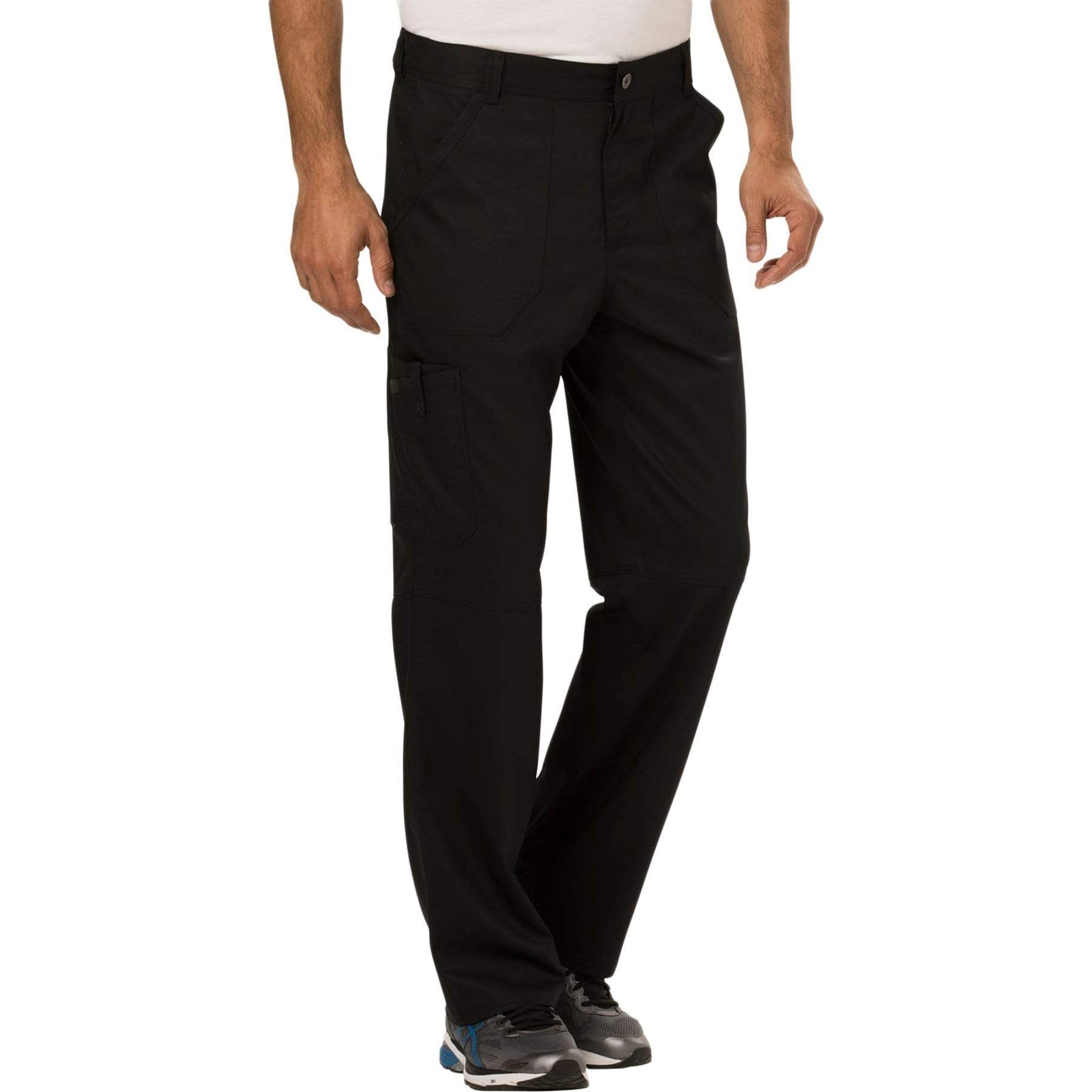 Cherokee Scrubs Pants Cherokee Workwear Revolution WW140 Scrubs Pants Mens Fly Front Black