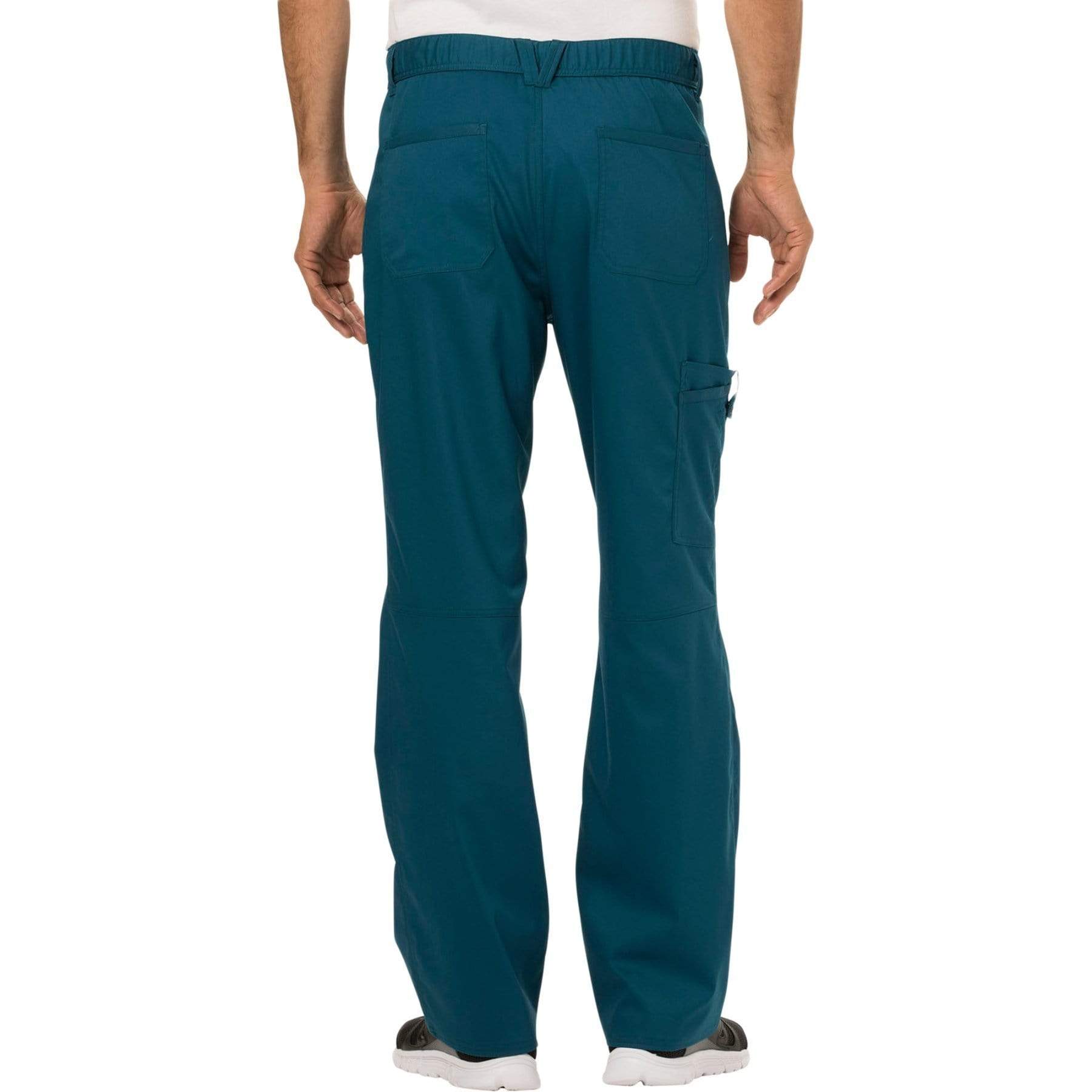 Cherokee Scrubs Pants Cherokee Workwear Revolution WW140 Scrubs Pants Mens Fly Front Caribbean Blue