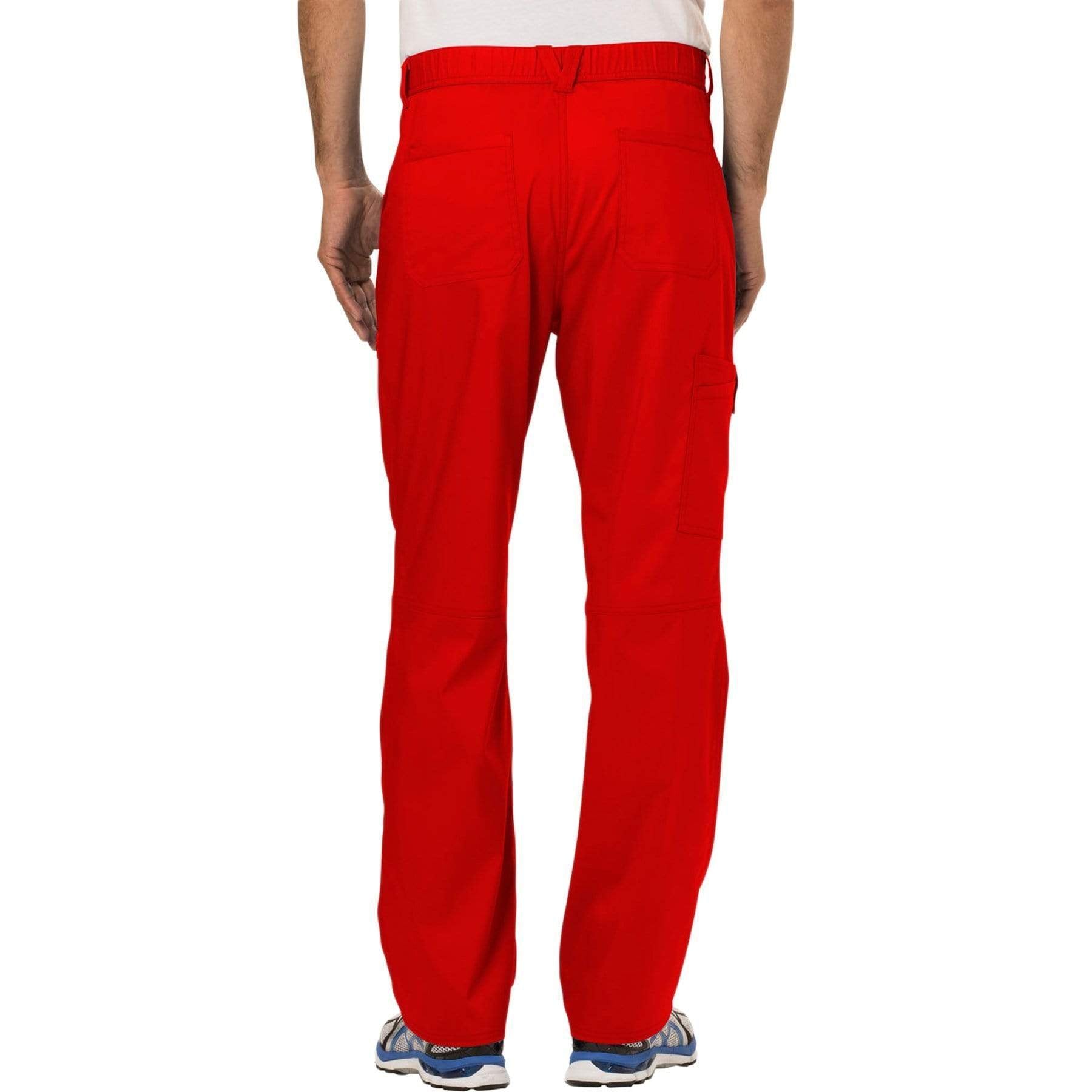 Cherokee Scrubs Pants Cherokee Workwear Revolution WW140 Scrubs Pants Mens Fly Front Red