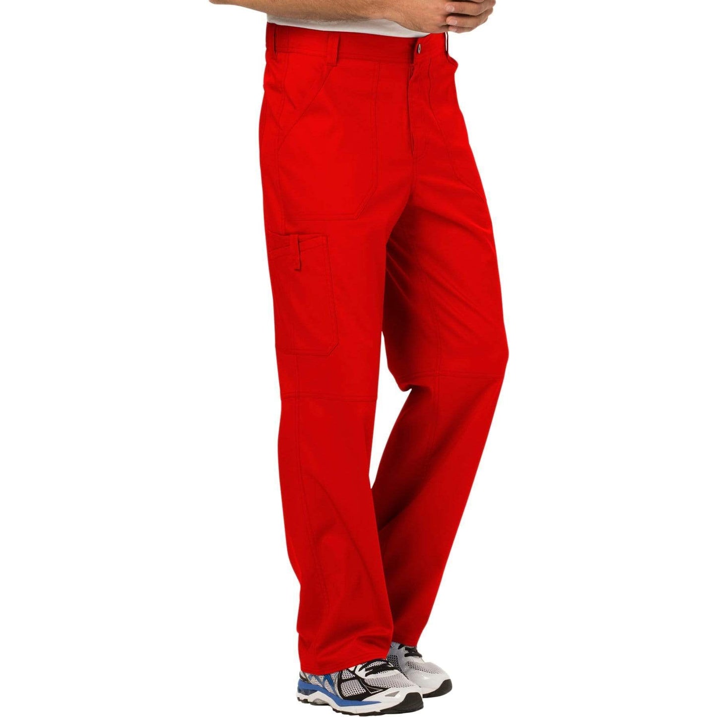 Cherokee Scrubs Pants Cherokee Workwear Revolution WW140 Scrubs Pants Mens Fly Front Red