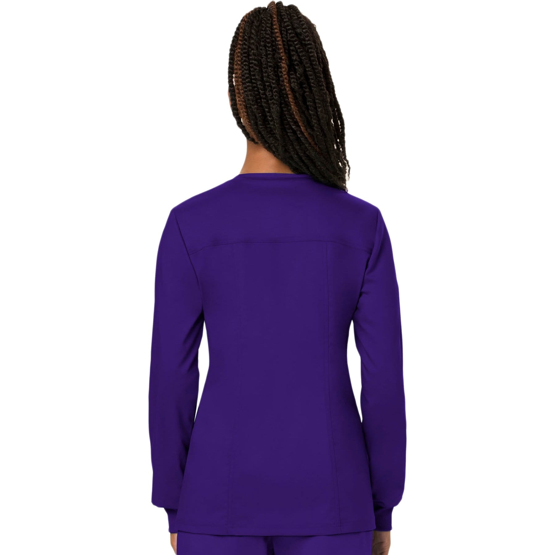 Cherokee Scrubs Jacket Cherokee Workwear Revolution WW310 Scrubs Jacket Womens Snap Front Warm-up Grape