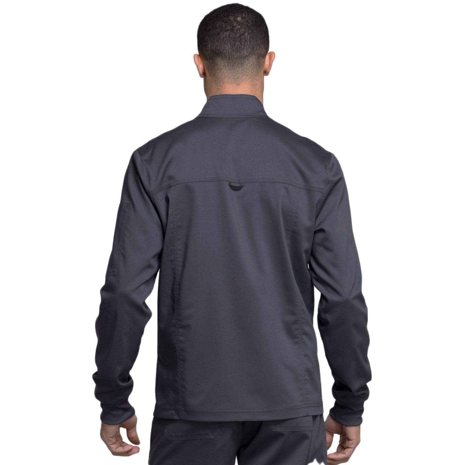 Cherokee Scrubs Jacket Cherokee Workwear Revolution WW320 Scrubs Jacket Mens Zip Front Pewter
