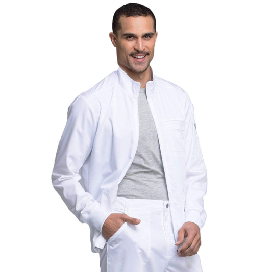Cherokee Scrubs Jacket Cherokee Workwear Revolution WW320 Scrubs Jacket Mens Zip Front White