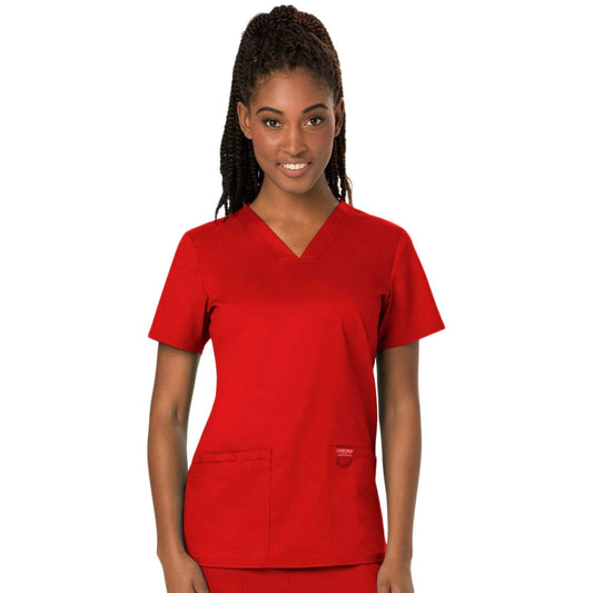 Cherokee Scrubs Top Cherokee Workwear Revolution WW620 Scrubs Top Womens V-Neck Red