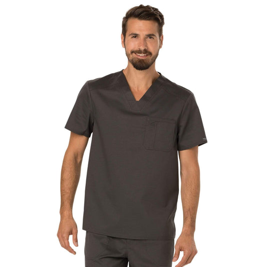 Cherokee Scrubs Top 2XL Cherokee Workwear Revolution WW690 Scrubs Top Mens V-Neck Pewter