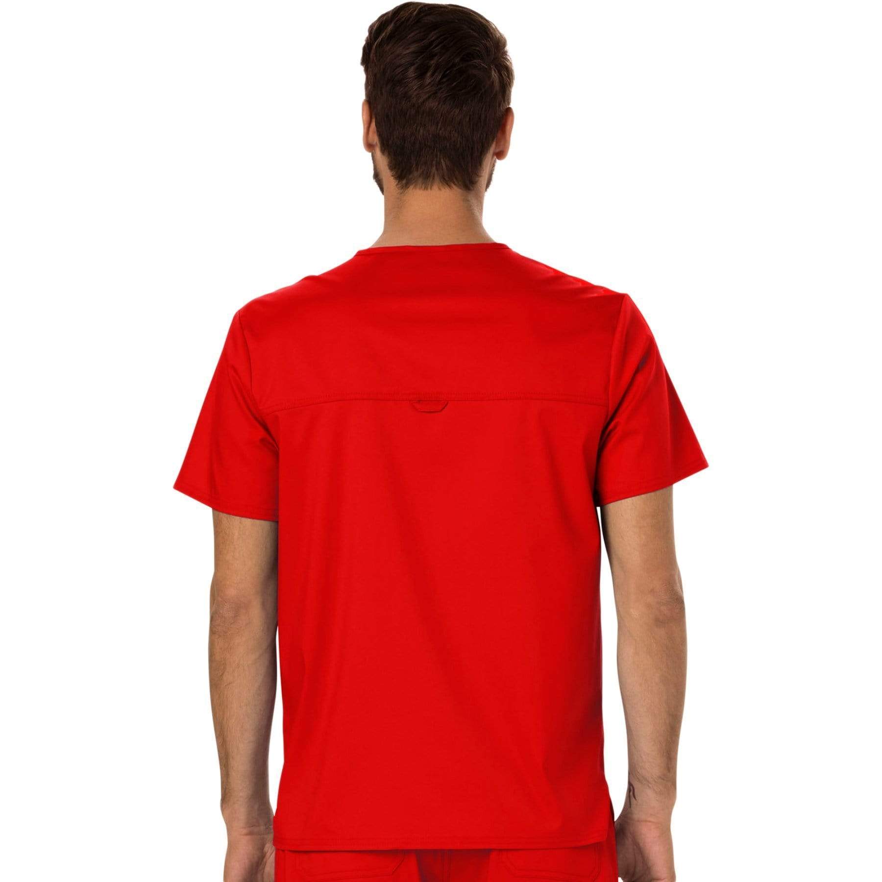 Cherokee Scrubs Top Cherokee Workwear Revolution WW690 Scrubs Top Mens V-Neck Red
