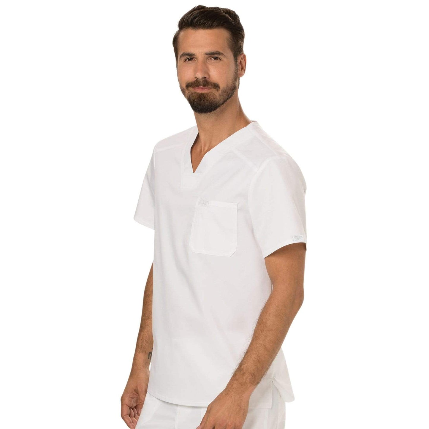 Cherokee Scrubs Top Cherokee Workwear Revolution WW690 Scrubs Top Mens V-Neck White