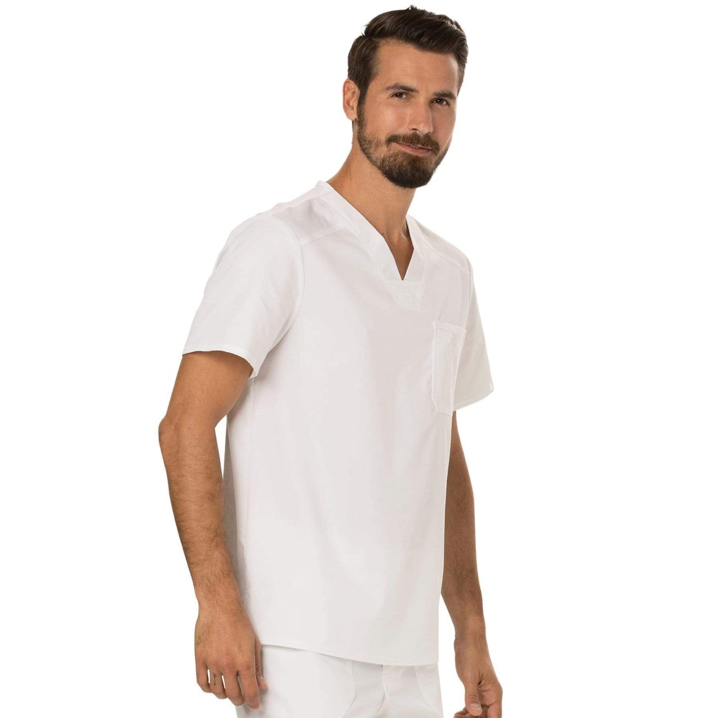 Cherokee Scrubs Top Cherokee Workwear Revolution WW690 Scrubs Top Mens V-Neck White