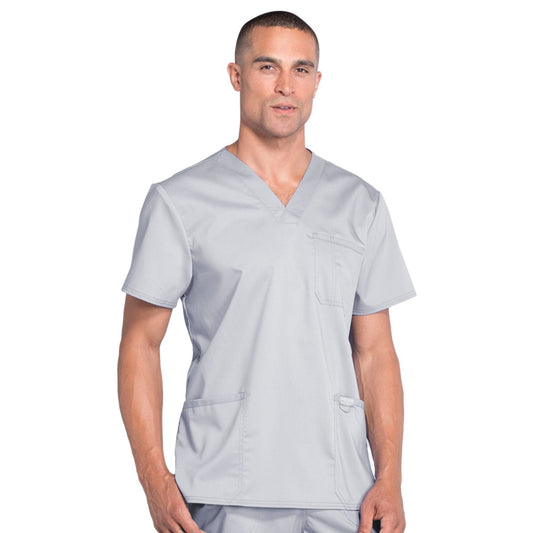 Cherokee Top M Cherokee Workwear Top WW Revolution Mens Mens V-Neck Top Grey