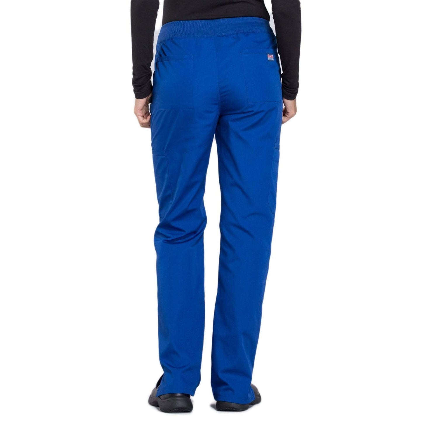 Cherokee Scrubs Pants Cherokee Workwear WW210 Scrubs Pants Womens Mid Rise Straight Leg Pull-on Cargo Galaxy Blue