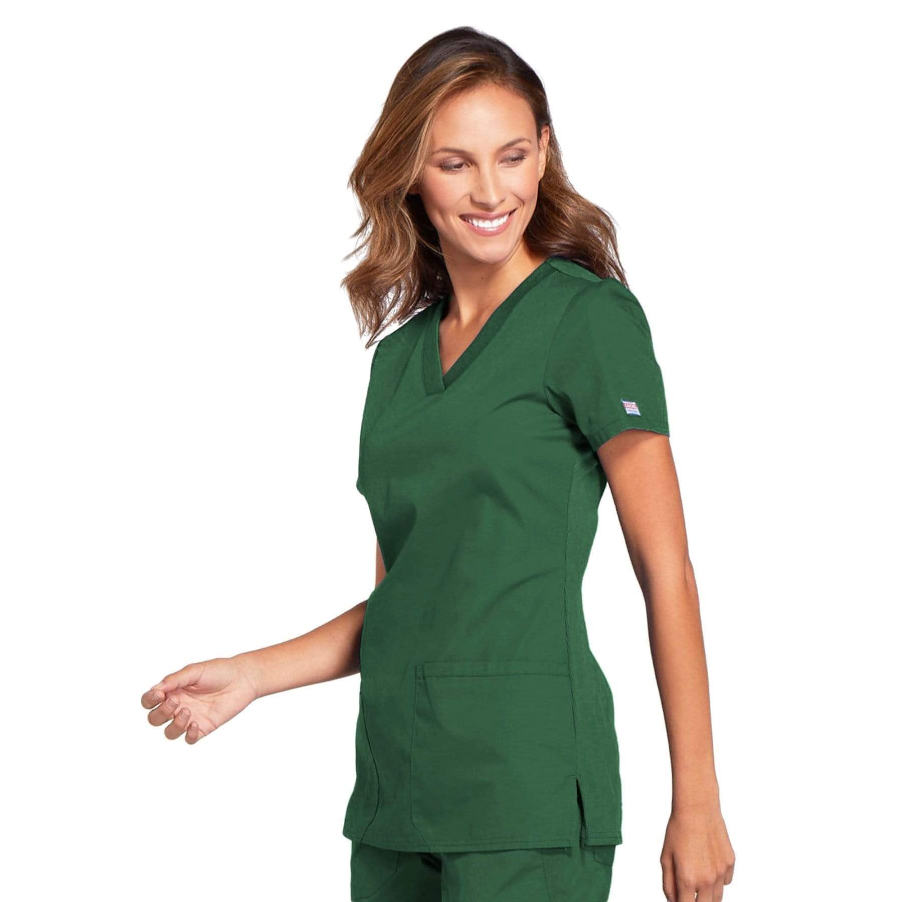 Cherokee Scrubs Top Cherokee Workwear WW645 Scrubs Top Womens V-Neck Hunter Green