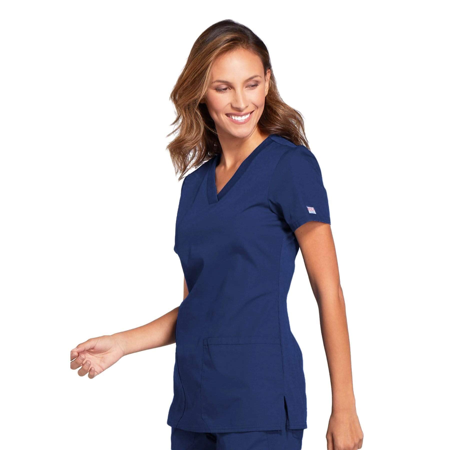 Cherokee Scrubs Top Cherokee Workwear WW645 Scrubs Top Womens V-Neck Navy