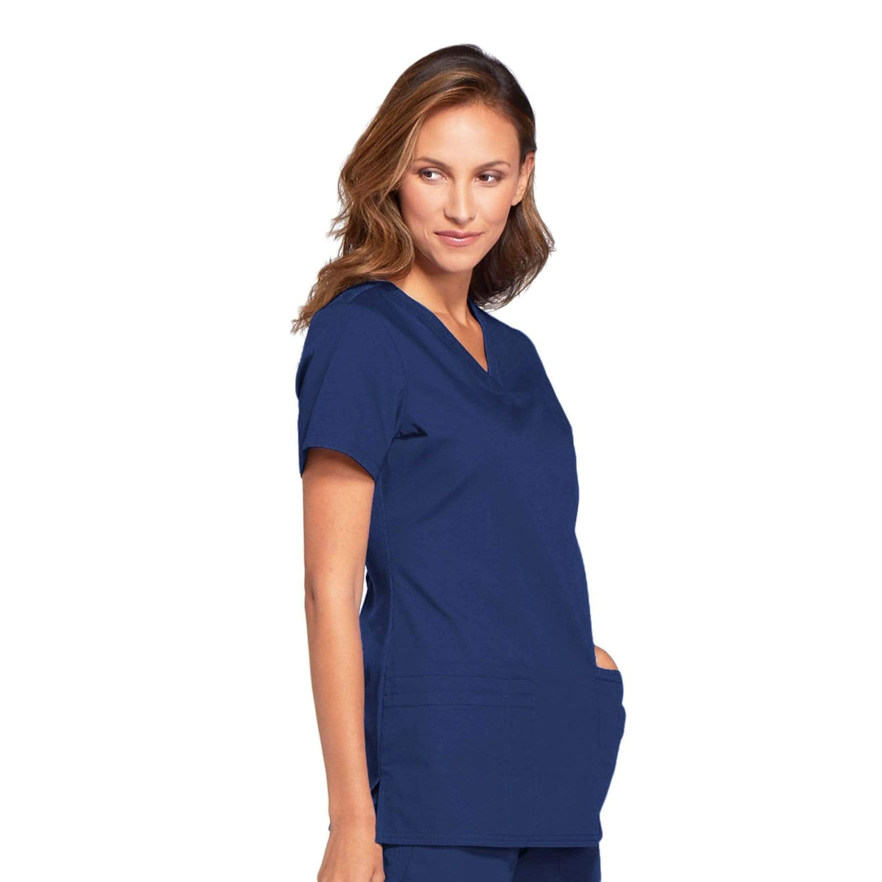 Cherokee Scrubs Top Cherokee Workwear WW645 Scrubs Top Womens V-Neck Navy