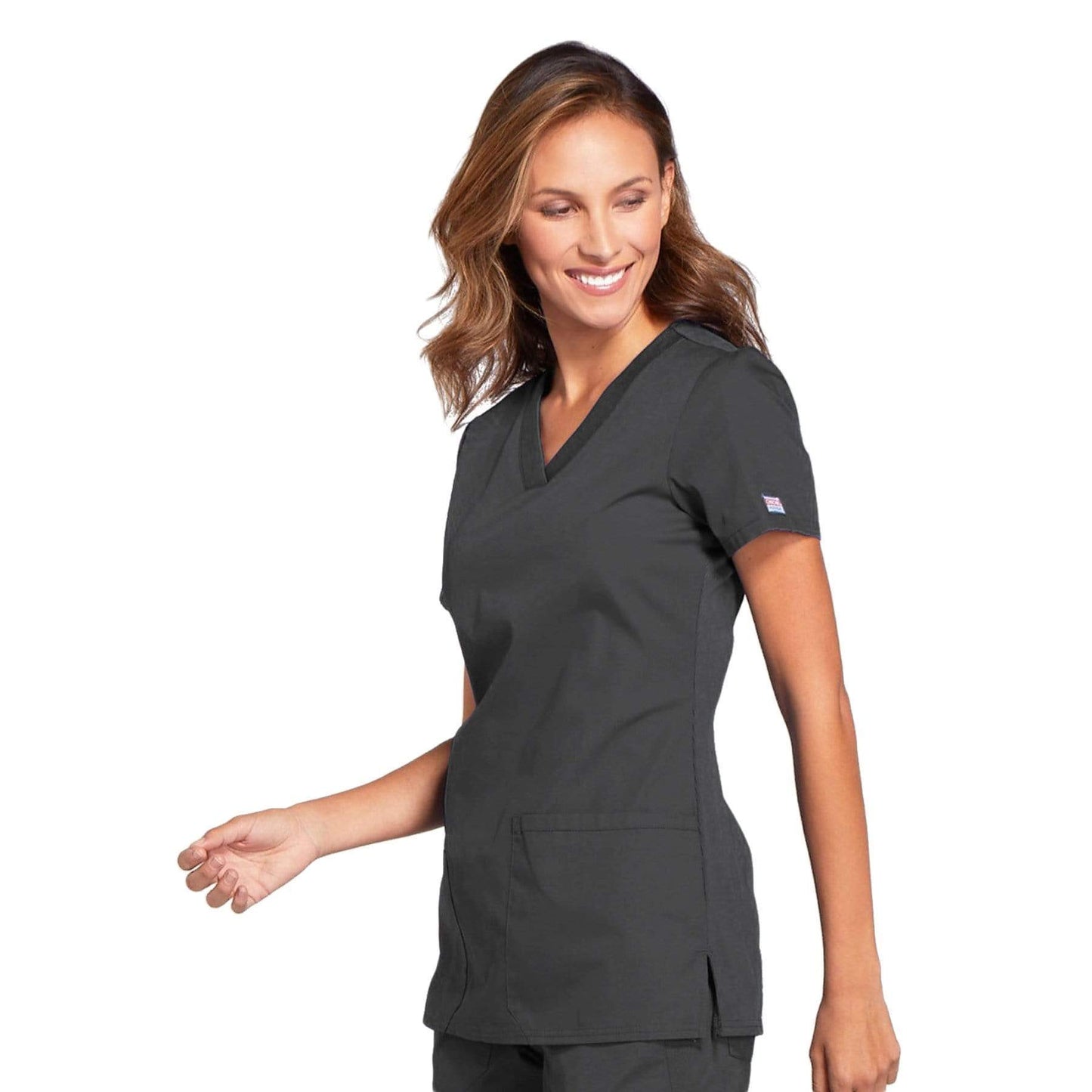Cherokee Scrubs Top Cherokee Workwear WW645 Scrubs Top Womens V-Neck Pewter