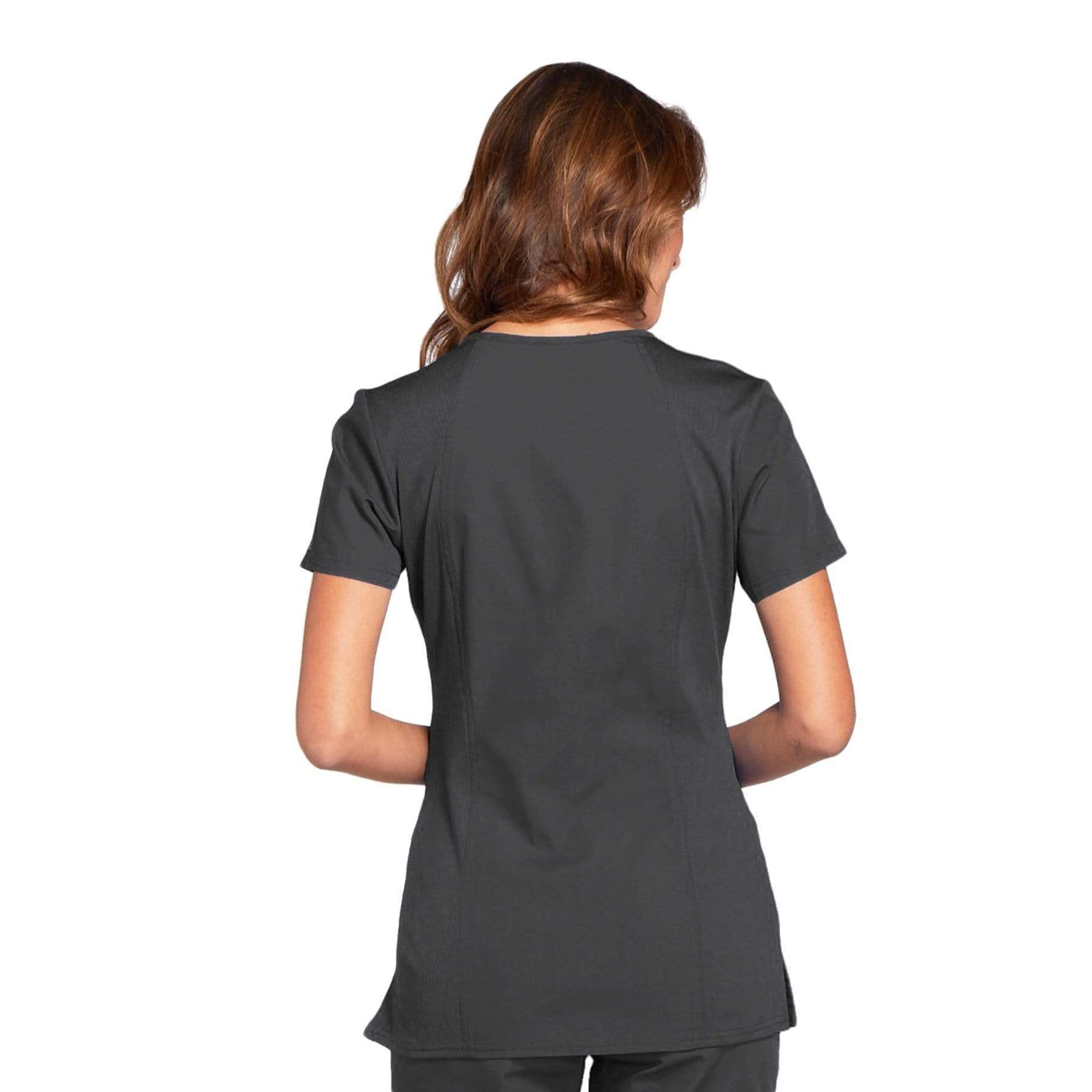 Cherokee Scrubs Top Cherokee Workwear WW645 Scrubs Top Womens V-Neck Pewter