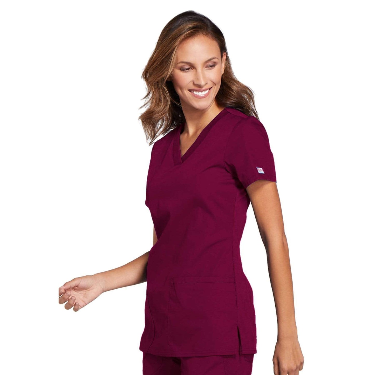 Cherokee Scrubs Top Cherokee Workwear WW645 Scrubs Top Womens V-Neck Wine