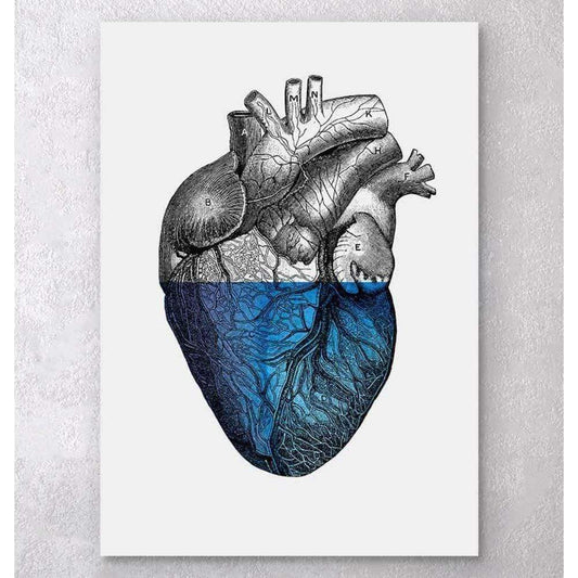 Codex Anatomicus Anatomical Print A5 Size (14.8 x 21 cm) Colorful Heart Blue