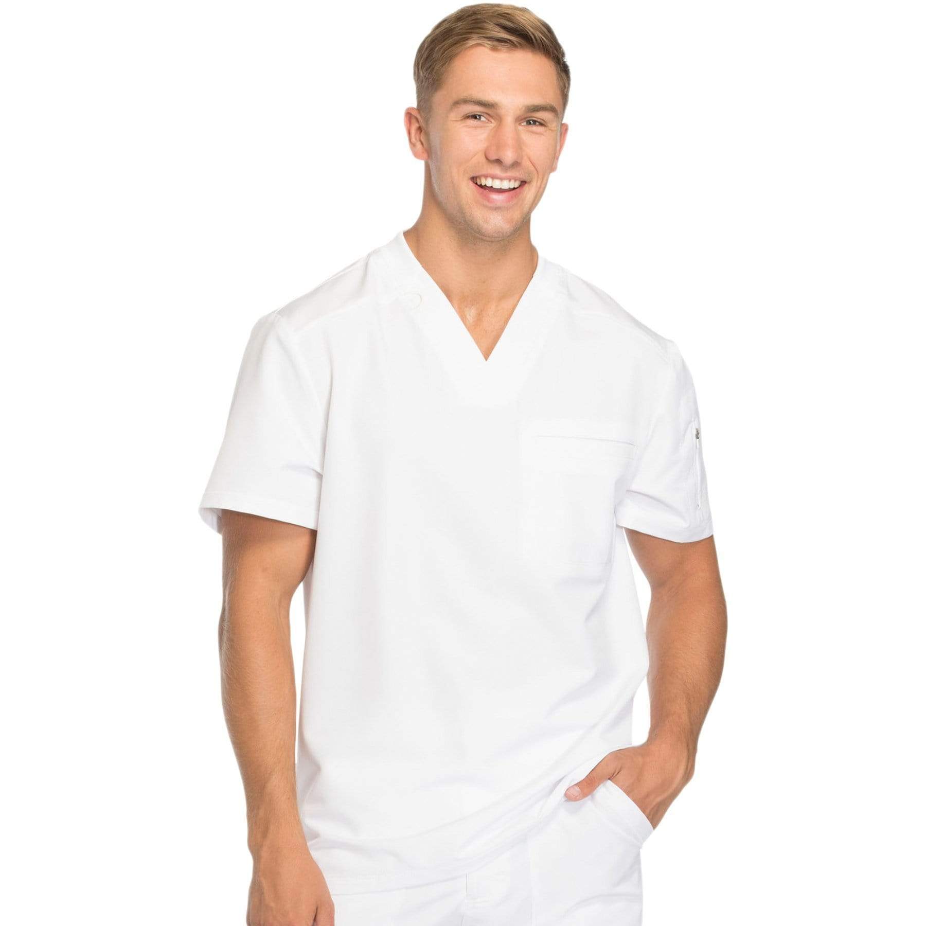 Dickies Scrubs Top 3XL Dickies Dynamix DK610 Scrubs Top Men White